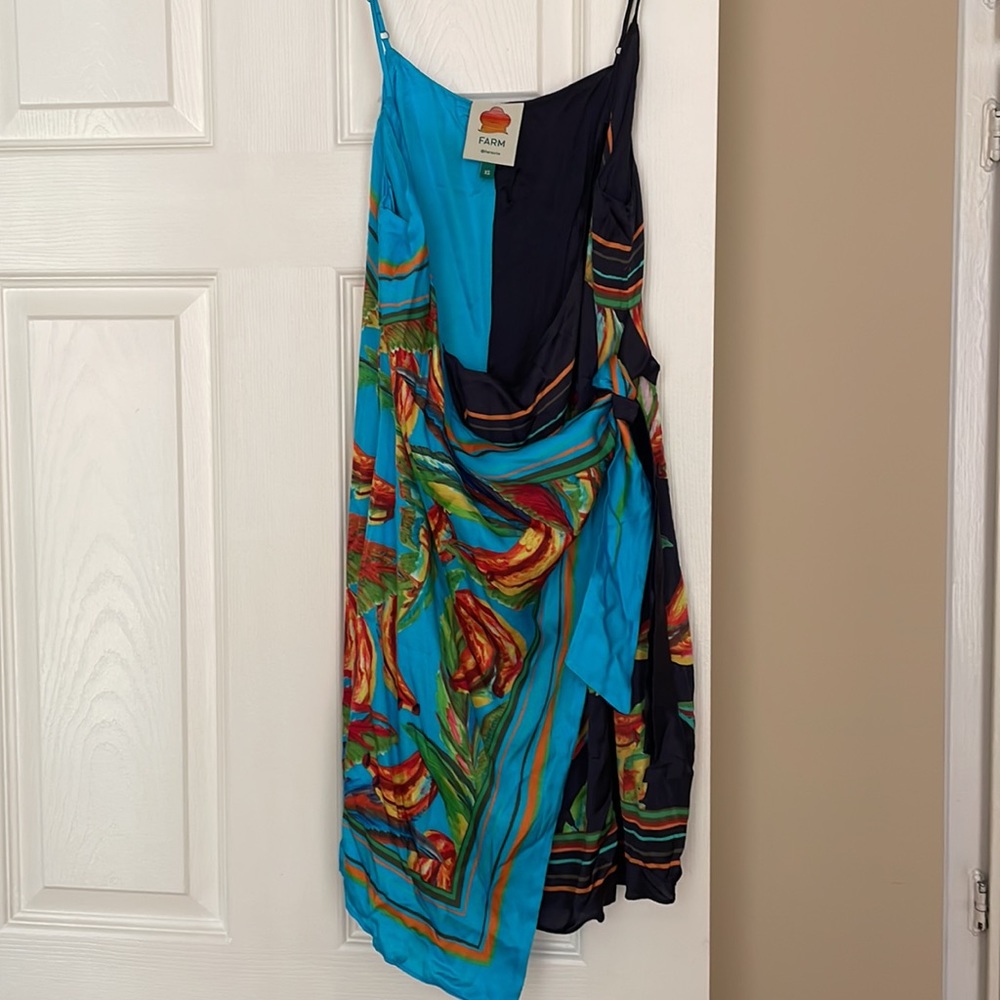 Farm Rio Mixed Banana Mini Wrap Dress - Picture 6 of 12